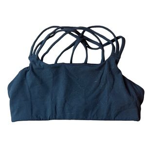 Athleta Black Strappy Back Lightweight Sports Bra, size Small